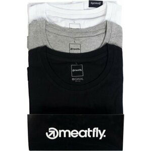 Meatfly Logo T-Shirt Multipack Black/Grey Heather/White M Tričko