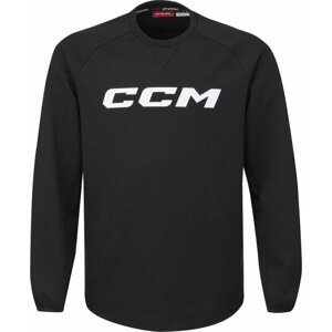 CCM Locker Room Fleece Crew SR Black L SR Hokejová mikina