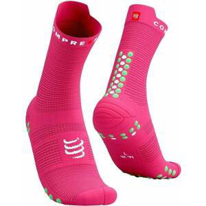 Compressport Pro Racing Socks v4.0 Run High Hot Pink/Summer Green T1