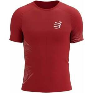 Compressport Performance SS Tshirt M High Risk Red/White S Bežecké tričko s krátkym rukávom