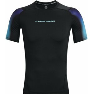Under Armour Men's UA HeatGear Armour Novelty Short Sleeve Black/Blue Surf S