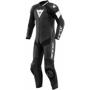 Dainese Tosa Leather 1Pc Suit Perf. Black/Black/White 46 Jednodielna moto kombinéza