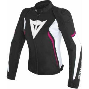 Dainese Avro D2 Tex Lady Jacket Black/White/Fuxia 44 Textilná bunda