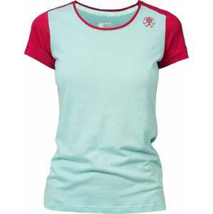 Rafiki Chulilla Lady T-Shirt Short Sleeve Eggshell Blue/Earth Red 40 Outdoorové tričko