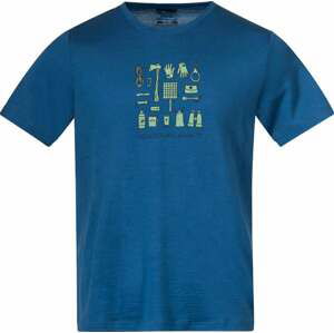 Bergans Graphic Wool Tee Men North Sea Blue/Jade Green/Navy Blue S Tričko