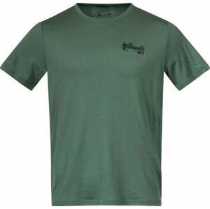 Bergans Graphic Wool Tee Men Dark Jade Green/Navy Blue M Tričko