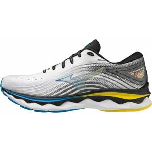 Mizuno Wave Sky 6 White/Cyber Yellow/Indigo Bunting 40 Cestná bežecká obuv