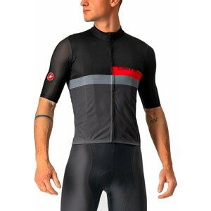 Castelli A Blocco Jersey Light Black/Red/Dark Gray M