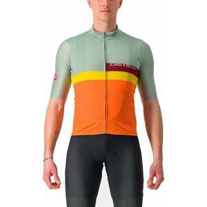 Castelli A Blocco Jersey Defender Green/Dark Red-Bordeaux-Passion Fruit-Scarlet Lava XL