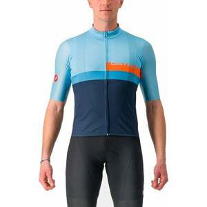 Castelli A Blocco Jersey Baby Blue/Scarlet Lava/Niagara Blue/Belgian Blue S