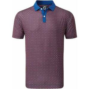 Footjoy Circle Print Mens Polo Shirt Twilight/Racing Red/Iron/White XL