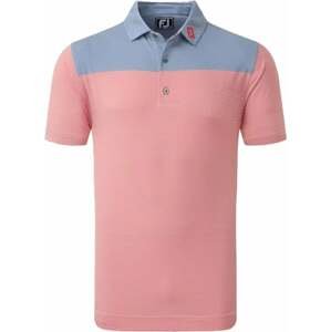 Footjoy End-On-End Block Mens Polo Shirt White/Racing Red/Twilight S