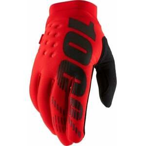 100% Brisker Gloves Red L Cyklistické rukavice