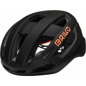 Briko Izar LED Matt Black/Orange Fluo L Prilba na bicykel