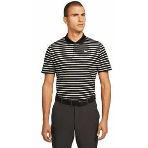 Nike Dri-Fit Victory Mens Striped Golf Polo Black/White L