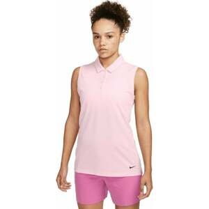 Nike Dri-Fit Victory Womens Sleeveless Golf Polo Medium Soft Pink/Black S