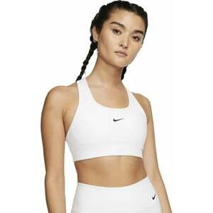 Nike Dri-Fit Swoosh Womens Medium-Support 1-Piece Pad Sports Bra White/Black L Fitness bielizeň