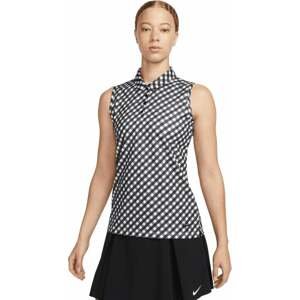 Nike Dri-Fit Victory Womens Sleeveless Printed Polo Black/Black XS