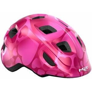 MET Hooray Pink Hearts/Glossy S (52-55 cm) Detská prilba na bicykel