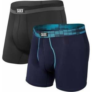 SAXX Sport Mesh 2-Pack Boxer Brief Navy Digi Dna/Black M Fitness bielizeň