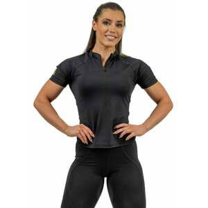 Nebbia Compression Zipper Shirt INTENSE Ultimate Black/Gold M Fitness tričko