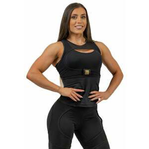 Nebbia Compression Top INTENSE Ultra Black/Gold L Fitness bielizeň