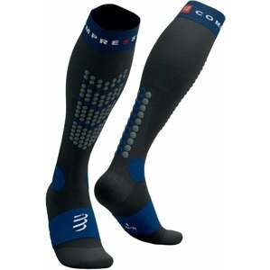 Compressport Alpine Ski Full Socks Black/Estate Blue T1 Bežecké ponožky