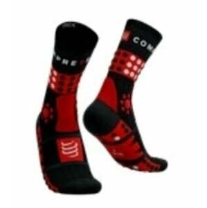 Compressport Trekking Socks Black/Red/White T3 Bežecké ponožky