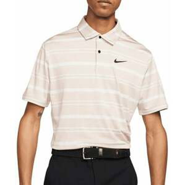 Nike Dri-Fit Tour Mens Polo Shirt Stripe Pink Oxford/Barely Rose/Black L