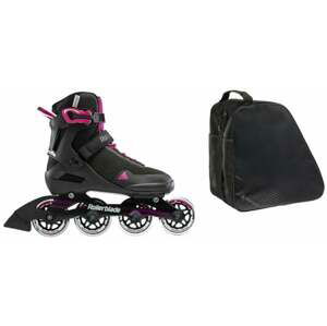 Rollerblade Sirio 80 W SET Kolieskové korčule Black/Raspberry 38