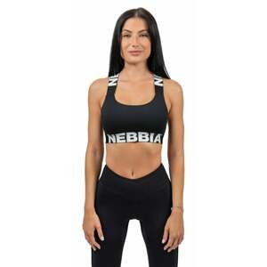 Nebbia Medium-Support Criss Cross Sports Bra Iconic Black S Fitness bielizeň