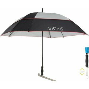 Jucad Telescopic Umbrella Windproof With Pin Black/Silver/Red