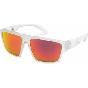 Adidas SP0008 26G Transparent Frosted Crystal/Grey Mirror Orange Red Športové okuliare