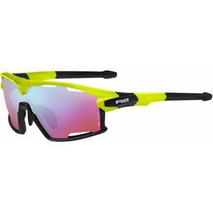 R2 Rocket Neon Yellow-Black Matt/Blue Revo Pink Cyklistické okuliare