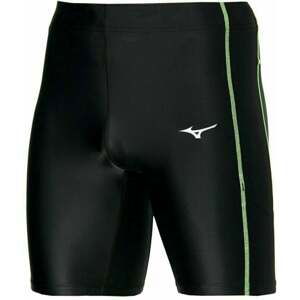 Mizuno Core Mid Tight Black/Neolime XL Bežecké kraťasy