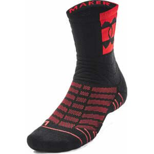 Under Armour UA Playmaker Mid Crew Black/Bolt Red L Fitness ponožky