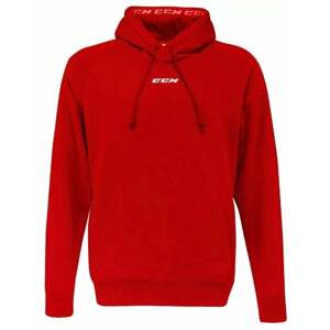 CCM Team Fleece Pullover Hoodie Red L Hokejová mikina