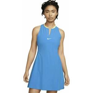 Nike Dri-Fit Advantage Womens Tennis Dress Light Photo Blue/White XS Tenisové šaty
