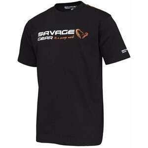 Savage Gear Tričko Signature Logo T-Shirt Black Ink M