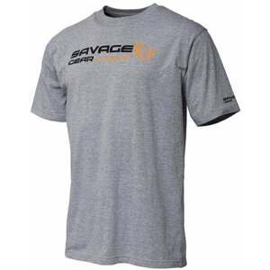 Savage Gear Tričko Signature Logo T-Shirt Grey Melange M
