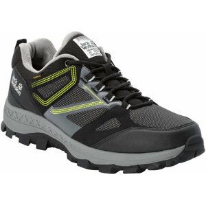 Jack Wolfskin Pánske outdoorové topánky Downhill Texapore Low Black/Lime 42,5