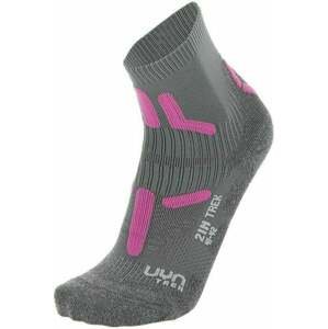 UYN Ponožky Trekking 2 inch Mid Grey/Pink 35-36