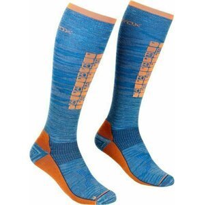 Ortovox Ski Compression Long M Safety Blue 45-47 Lyžiarske ponožky