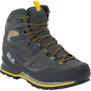 Jack Wolfskin Pánske outdoorové topánky Force Crest Texapore Mid Black/Burly Yellow XT 42,5