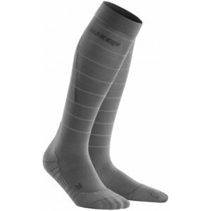 CEP WP402Z Compression Tall Socks Reflective Grey II Bežecké ponožky