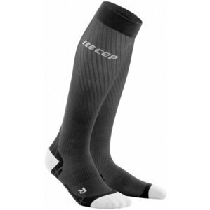 CEP WP30IY Compression Tall Socks Ultralight Black-Light Grey IV Bežecké ponožky