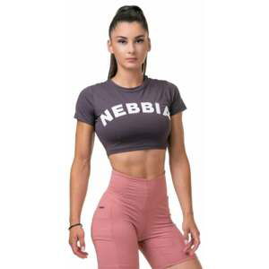 Nebbia Short Sleeve Sporty Crop Top Marron M Fitness tričko