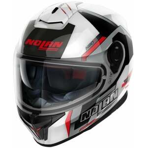 Nolan N80-8 Wanted N-Com Metal White Red/Black/Silver S Prilba