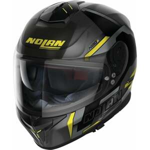 Nolan N80-8 Wanted N-Com Flat Lava Grey Black/Yellow S Prilba