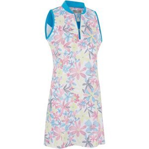 Callaway Womens Chev Floral Dress With Back Flounce Brilliant White L